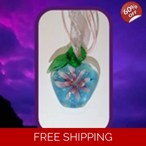 Glass Drop Necklace - Cosmic Apple